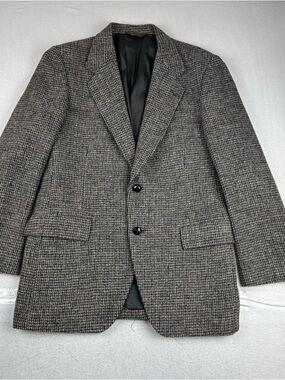 Harris Tweed Handwoven Scottish Wool Tweed Sport Coat 38R  VTG Classic Academia